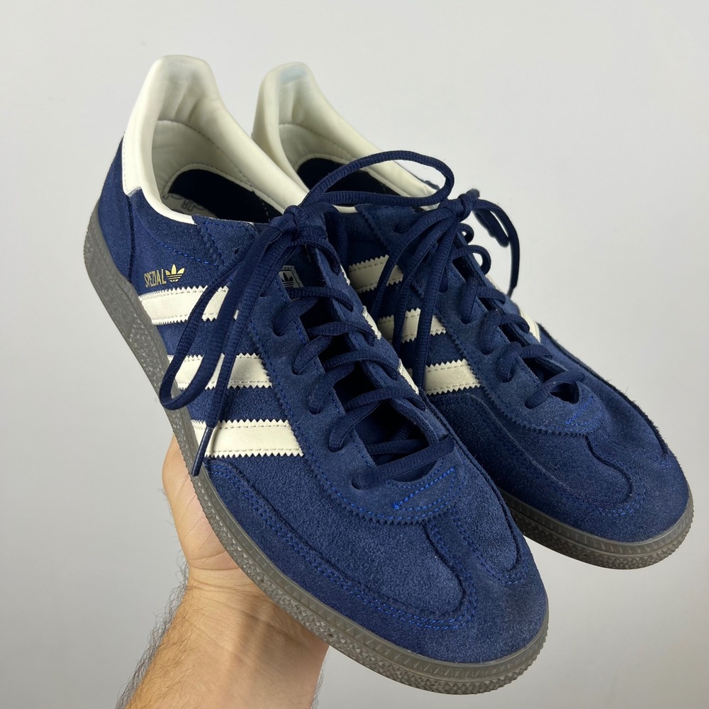 Adidas Handball Spezial Navy Blue Suede Gum Sole Sneakers Excellent Condition